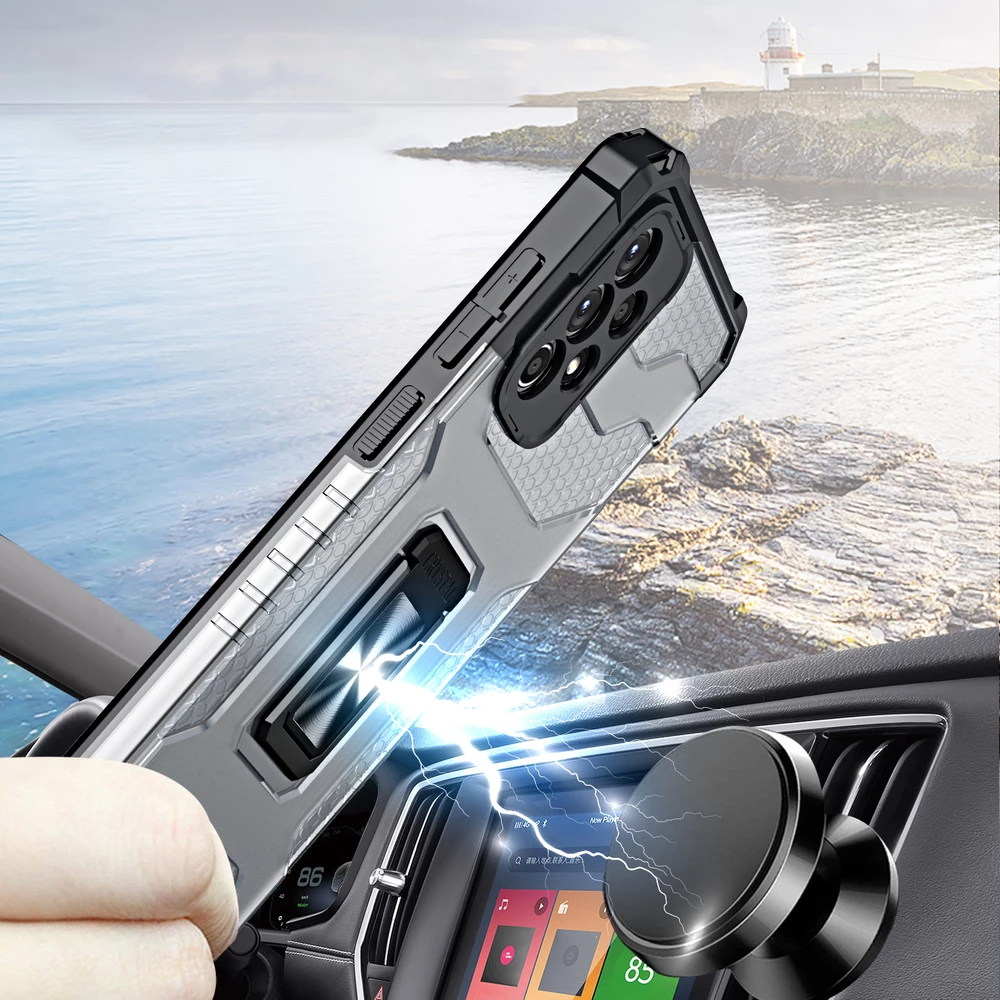 Mbështjellës Hurtel Crystal Ring Case për Samsung Galaxy A72, me mbajtëse unaze, i gjelbër