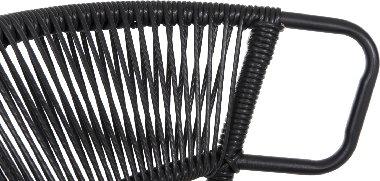 Karrige SUKI FH6053.02 metal dhe ratan sintetik, ngjyrë e zezë, 54x62x80H cm