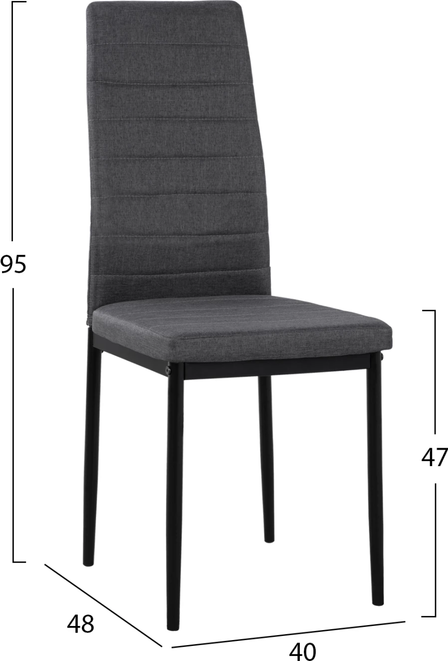 Set Karrige metalike Lady FH0037.20, 40x48x95, 4 copë