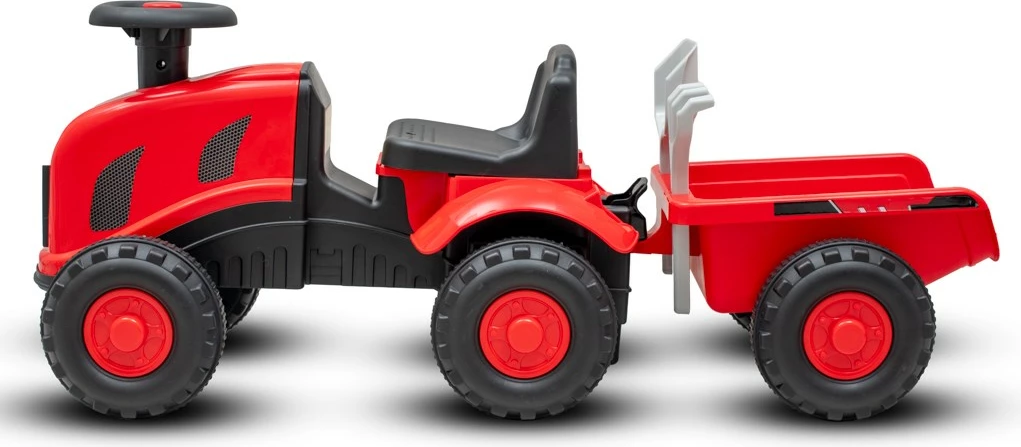 Traktor lodër me rimorkio, Baby Mix Benny, 25 kg ngarkesë, 89×32×35.5 cm, vegla të përfshira, e kuqe