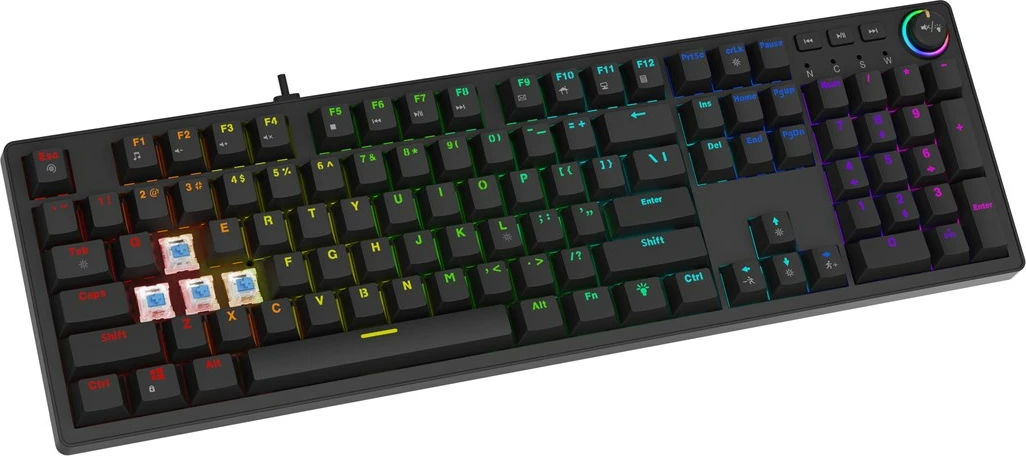 Tastierë mekanike SAVIO STYX, Outemu Brown, RGB, Full-size, e zezë