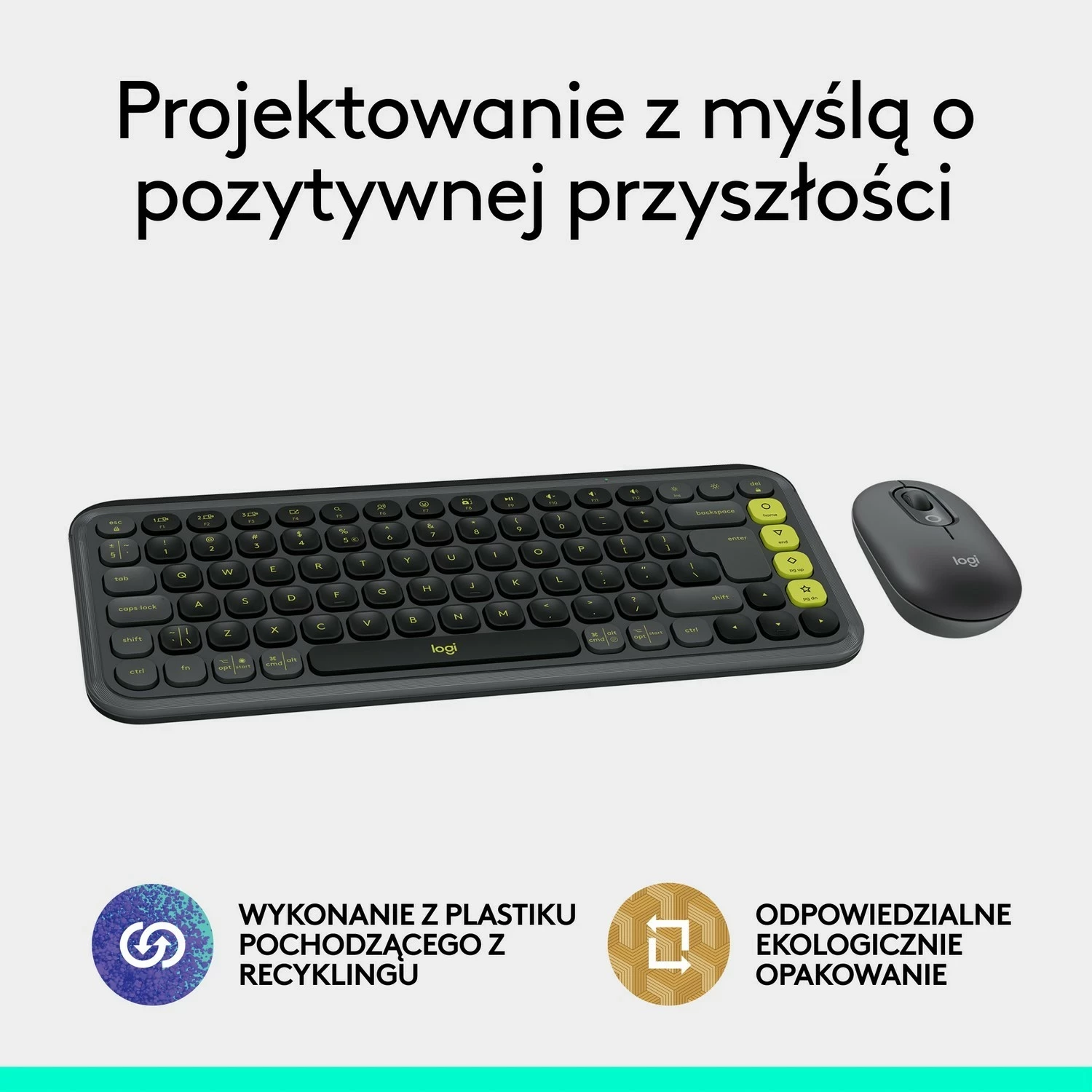Tastierë dhe maus Logitech POP ICON Combo, grafit
