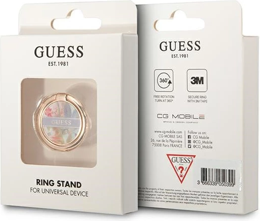 Mbajtës unazë për celular Guess Flower Collection, metal, vjollcë