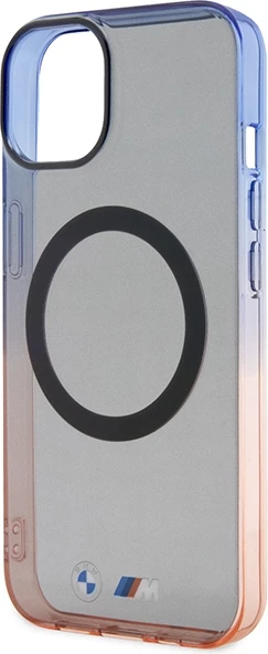 Mbështjellës BMW Gradient Bumper MagSafe për iPhone 14, 6.1", gri/portokalli/blu