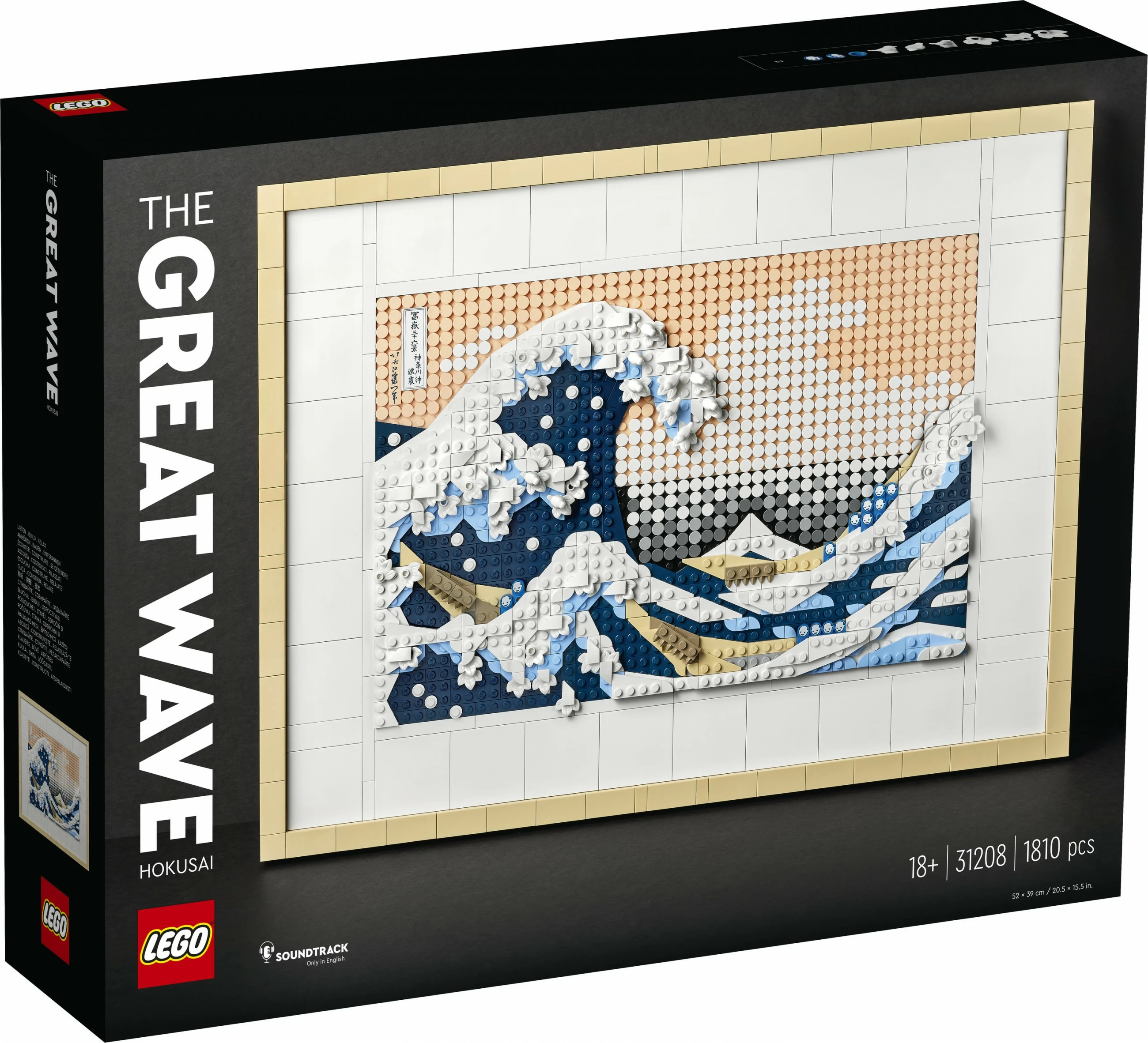 Set ndërtimi LEGO Art Hokusai – The Great Wave, 1810 pjesë, shumëngjyrësh