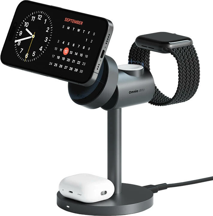 Karikues wireless 3-në-1 Aukey LC-MC311 MagFusion, 15W Qi2, gri