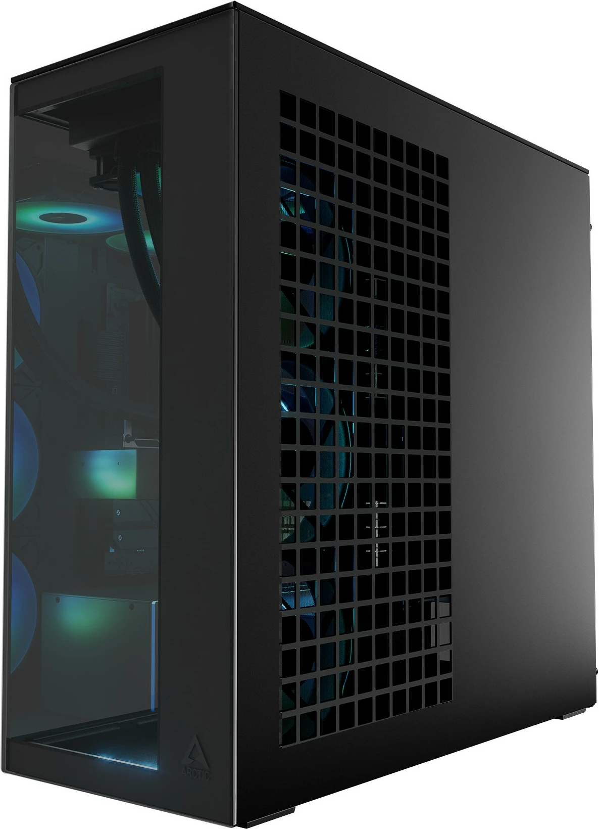 Kasë ARCTIC Xtender, Midi Tower, xham i temperuar, RGB, e zezë