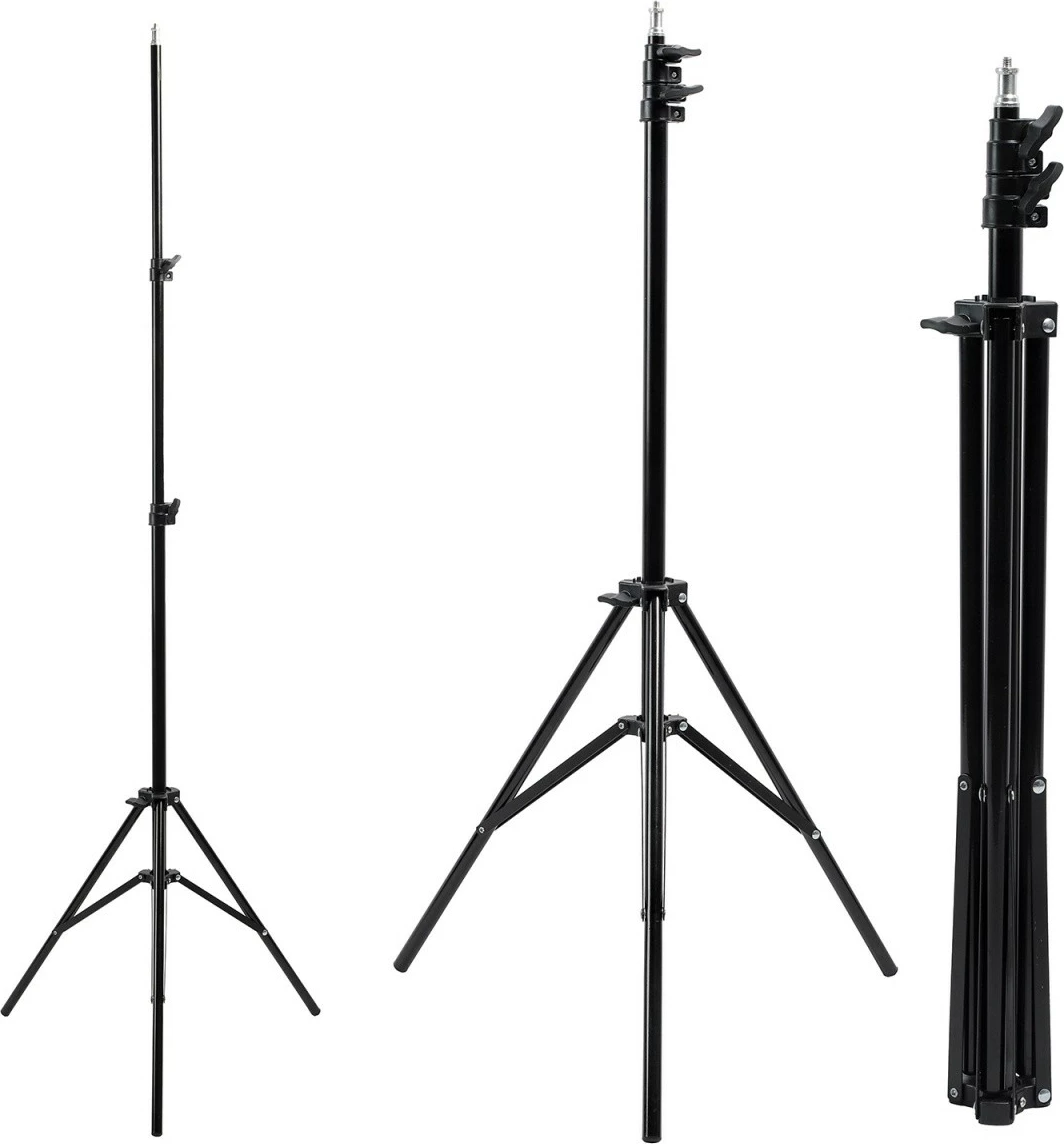 Stativ për lampë unazore LED, Maclean MC-163, lartësi 62-190 cm, ngarkesë 3 kg, 12" kompatibilitet MCE612/MCE612B, i zi
