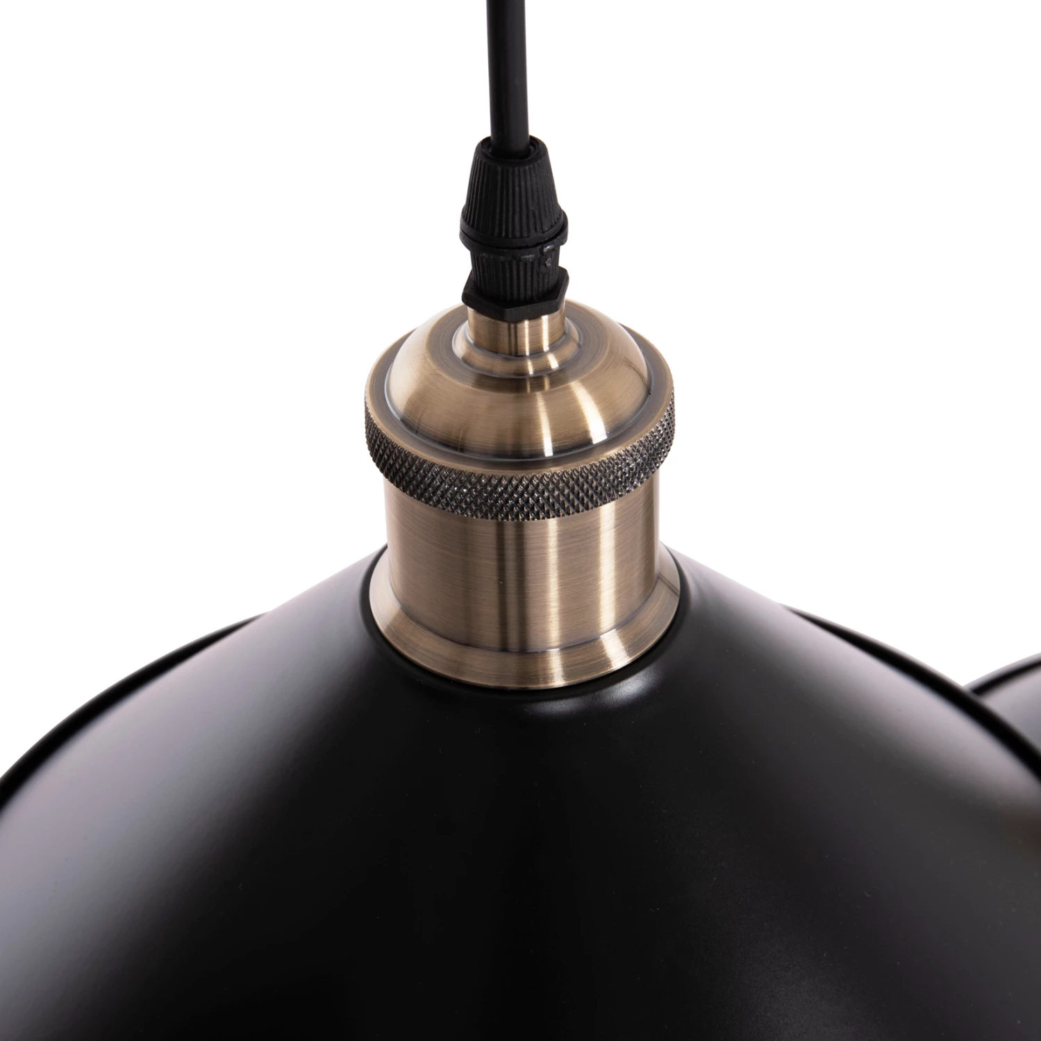 Llambë tavani varëse me 3 drita, metal i zi, detaje bronzi, FH7533.11, 21.5x128cm