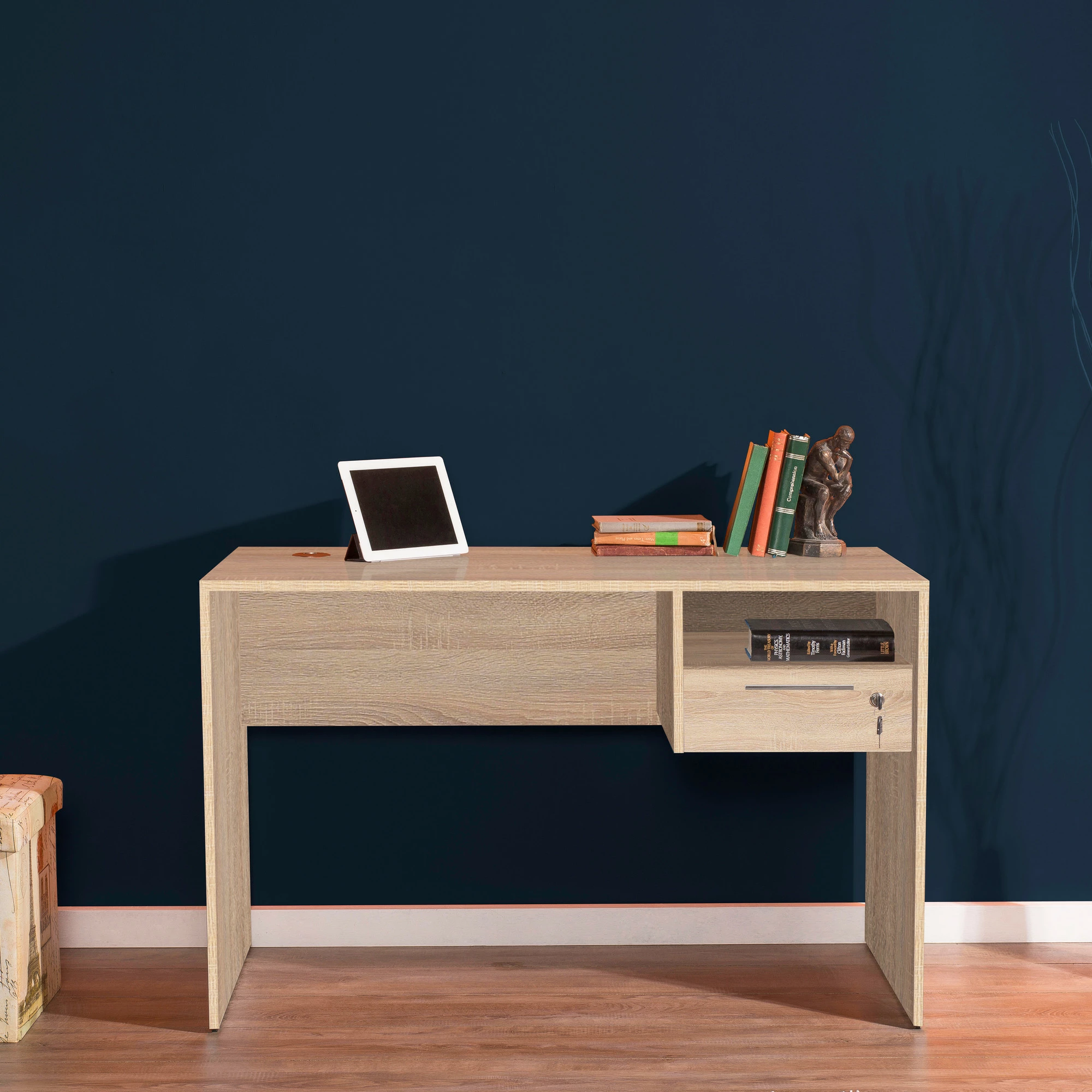 Tavolinë studimi Hanah Home, Cms-510-Ss-1, ngjyrë sonomo dhe e bardhë