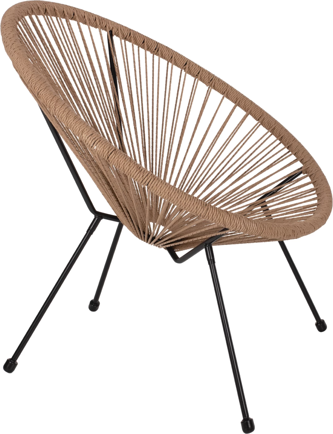 Karrige ACAPULCO lloj foleje, metal i zi & rattan natyral, FH5871.01, 70x73x79Hcm