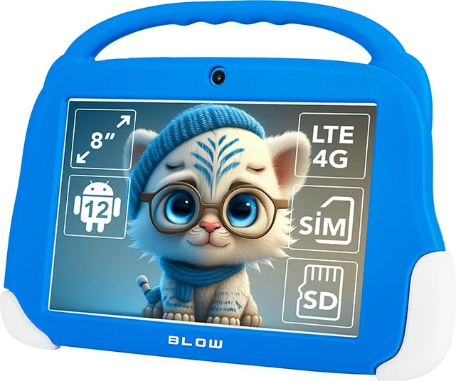 Tablet për fëmijë BLOW KidsTAB8 4G, 8", 4GB RAM, 64GB, Android 12, Kaltër