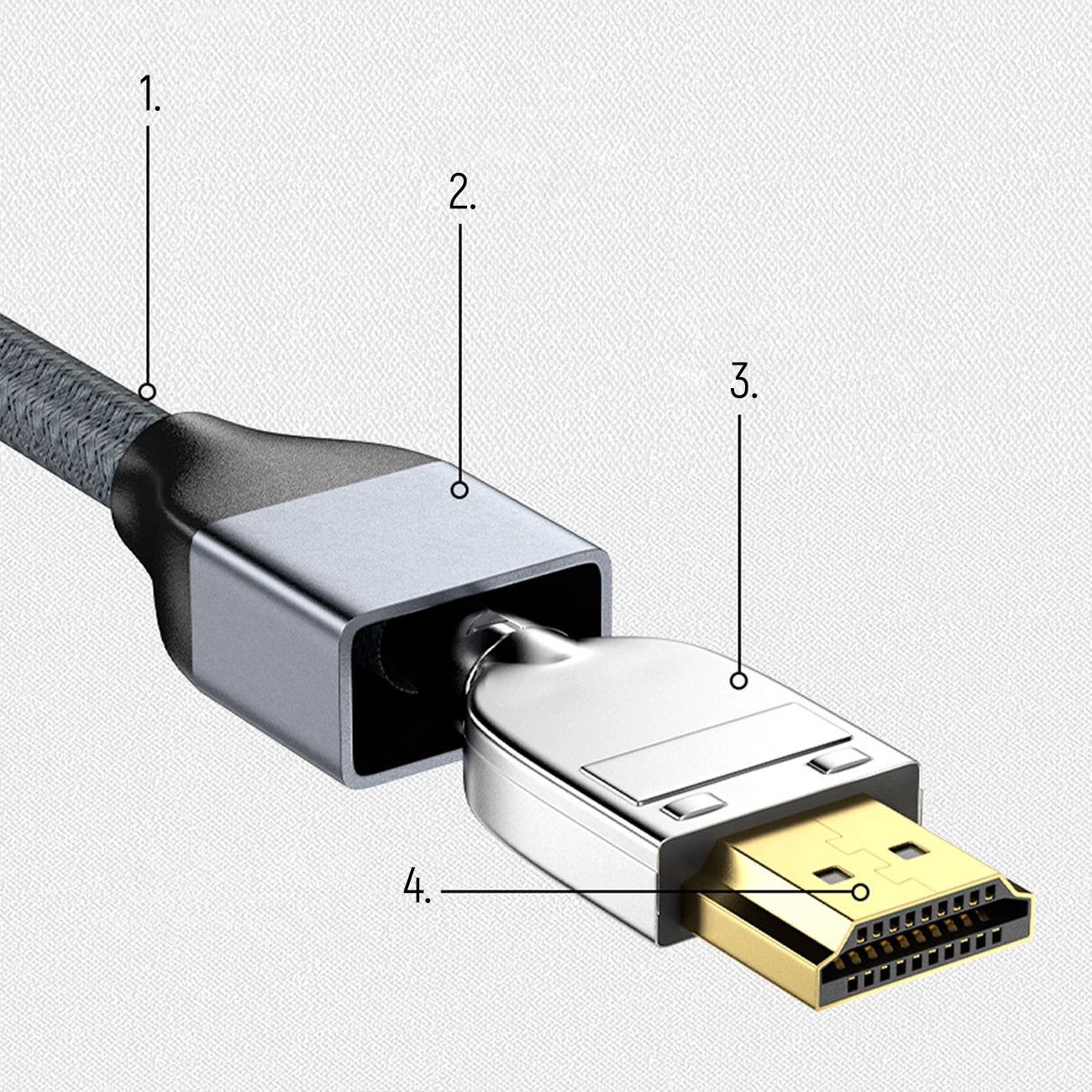 Kabllo HDMI Wozinsky WHDMI-10, 1m, 8K 60Hz, 48Gbps, argjendtë