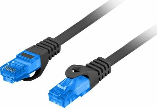 Kabllo rrjeti Lanberg Patchcord Cat.6A S/FTP LSZH 0.5 m RJ-45–RJ-45, e zezë