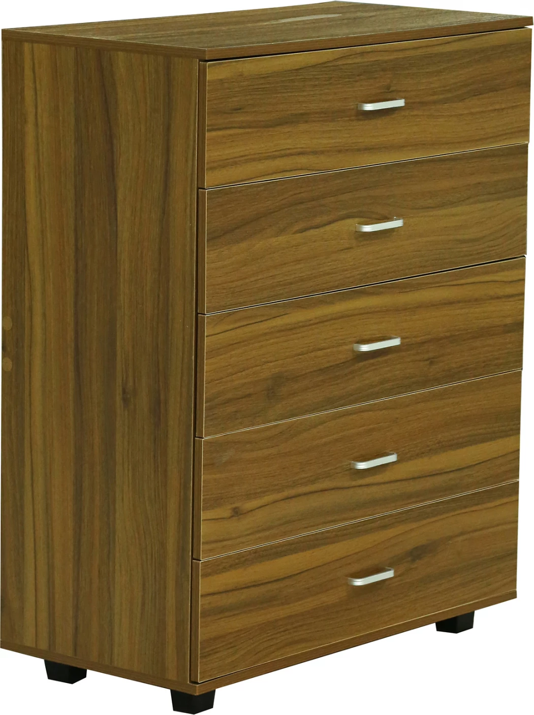 Komodinë me 5 sirtarë, ngjyrë arre, THORG FH8995.02, 80Χ40Χ100H cm