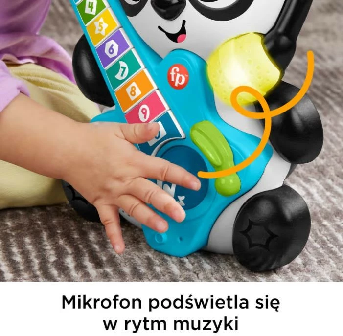 Lodër edukative Fisher Price Link Squad Panda Counting and Shapes, muzikore, shumëngjyrëshe