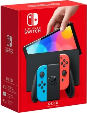 Konzolë portabile Nintendo Switch OLED, 7", 64 GB, E zezë/Kaltër/E kuqe