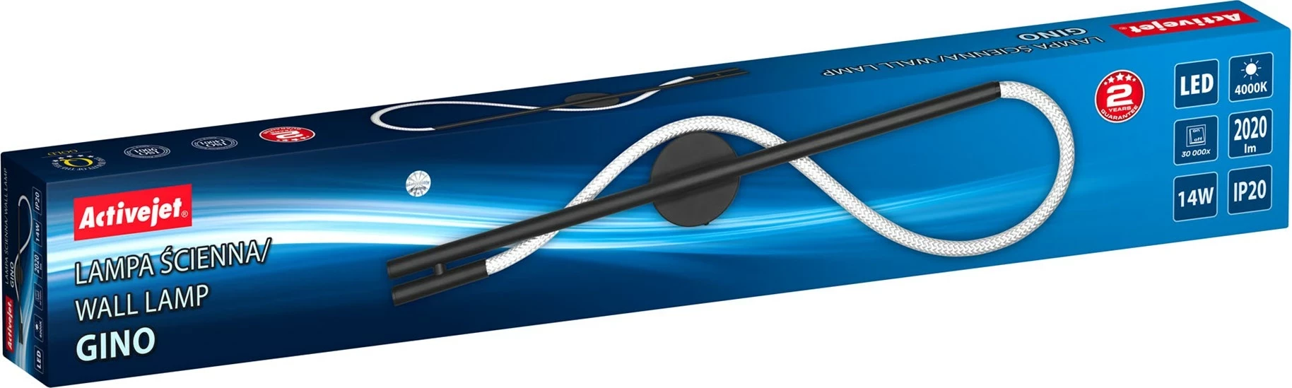 Llambë muri Activejet AJE-GINO, LED, E zezë