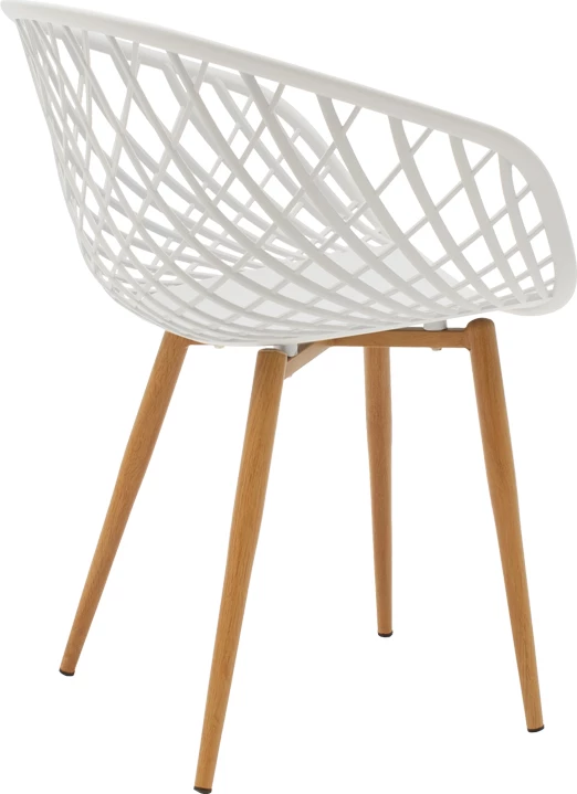 Tavolinë me karrige, ngjyrë e bardhë-natyrale, D60x73cm, set prej 3 copash