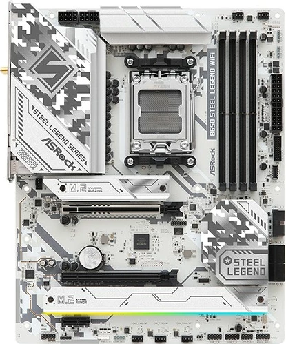 Pllakë amë ASRock B650 Steel Legend WiFi, Socket AM5, DDR5, 192 GB, e bardhë