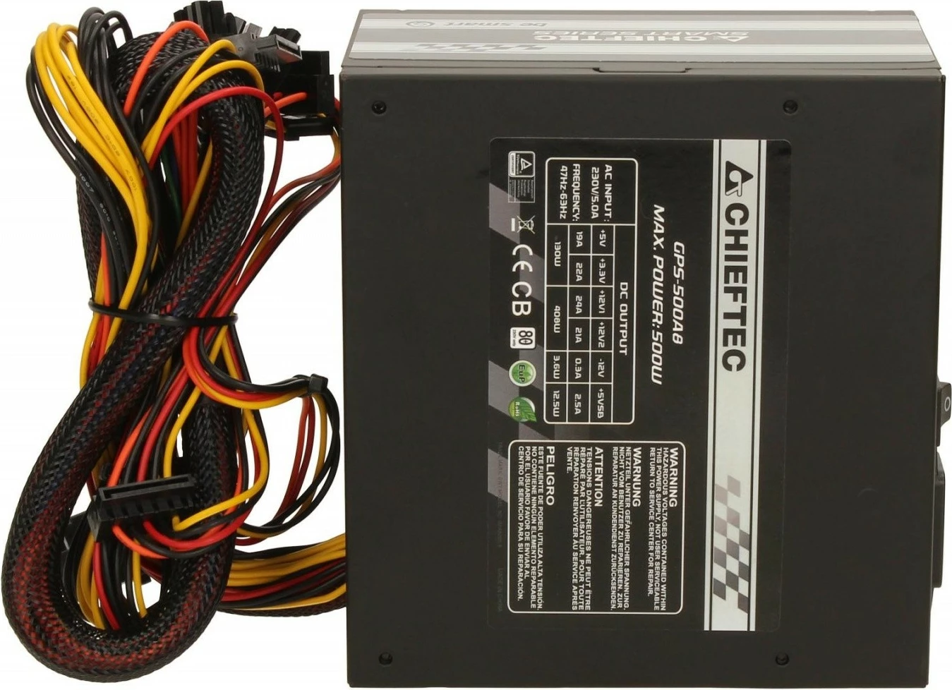 Kasë Chieftec GPS-500A8, 500W, e zezë