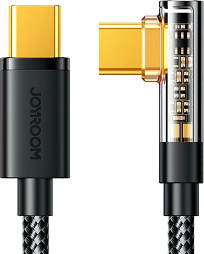Kabllo USB-C në USB-C Joyroom S-CC100A6 1.2 m 100 W me prizë këndore, e zezë
