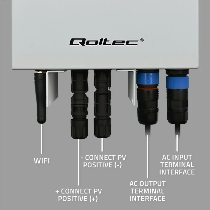 Inverter solar Qoltec 53867, 3kW/4kW, MPPT, BYPASS, LCD, Wi-Fi, Bardhë