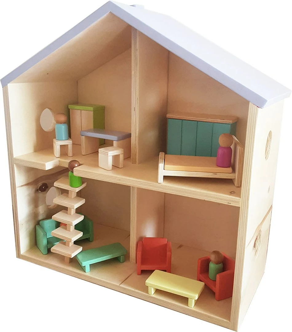 Shtëpi lodër prej druri, shumëngjyrëshe, Skye Decor