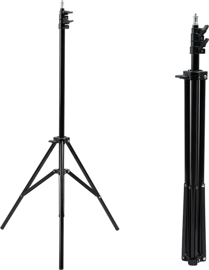 Stativ për lampë unazore LED, Maclean MC-163, lartësi 62-190 cm, ngarkesë 3 kg, 12" kompatibilitet MCE612/MCE612B, i zi