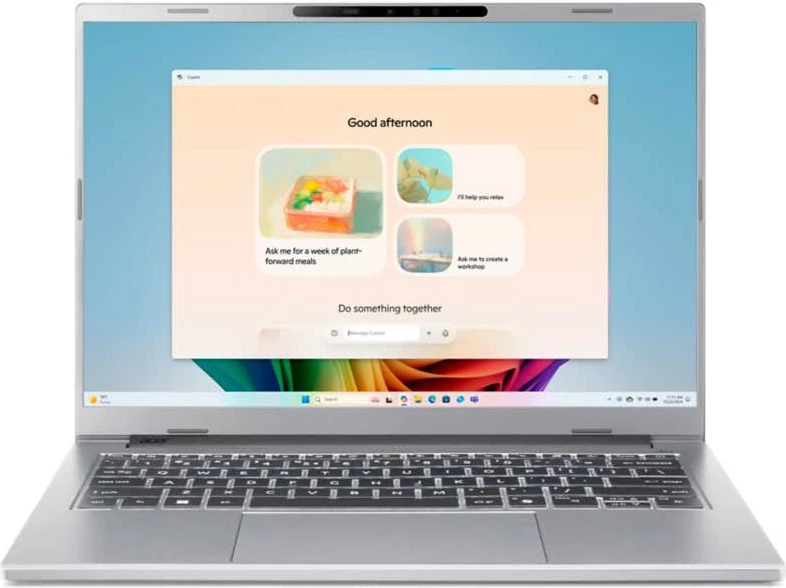 Kompjuter Acer Aspire 14 AI OLED A14-53M-52FA, 14 inç, Core Ultra 5, 16GB/512GB, argjendtë