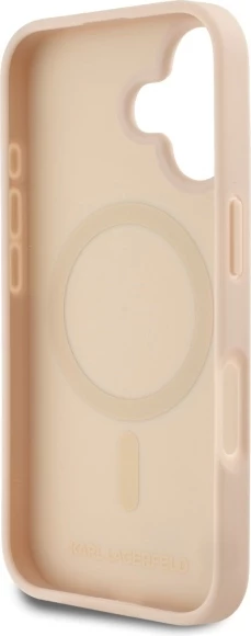 Mbështjellës Karl Lagerfeld Hot Stamp MagSafe për iPhone 16, Rozë
