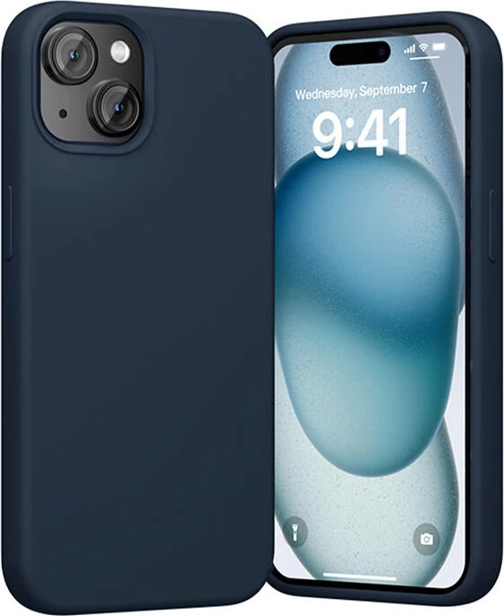 Mbështjellës Vention KUFL0-20 për iPhone 15 Plus, silikon, MagSafe, kaltër