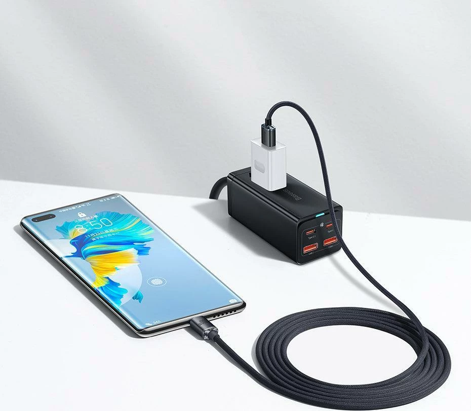 Kabllo USB-A në USB-C Baseus Crystal Shine CAJY000505 2 m 100 W, vjollcë