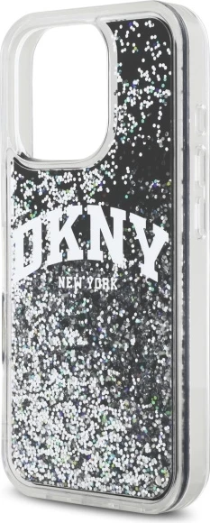 Mbështjellës DKNY Liquid Glitter Arch Logo për iPhone 16 Pro Max 6.9", i zi