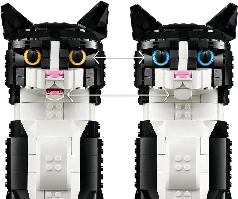 Set LEGO IDEAS 21349 Tuxedo Cat, për të rritur, Bardhë e Zi