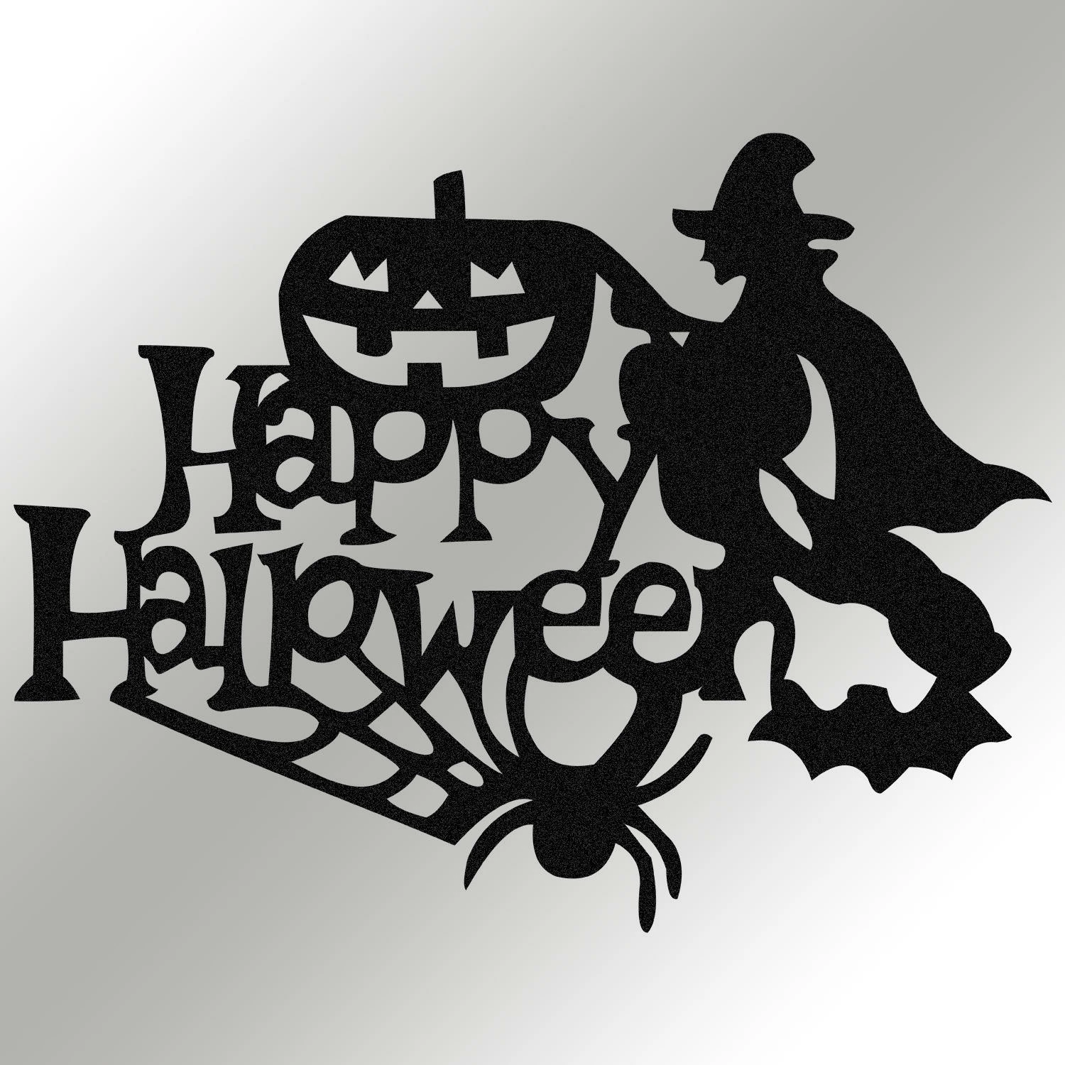 Aksesor muri dekorativ metalik Wallity, Halloween, 53x41cm, i zi