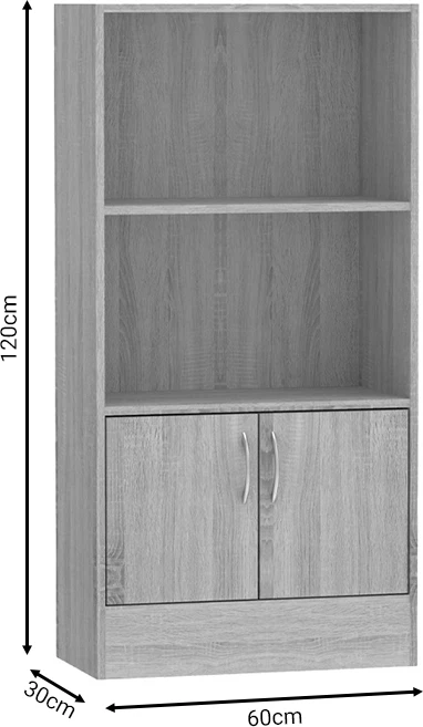 Raft librash Negan, melaminë sonoma, 60x30x120cm