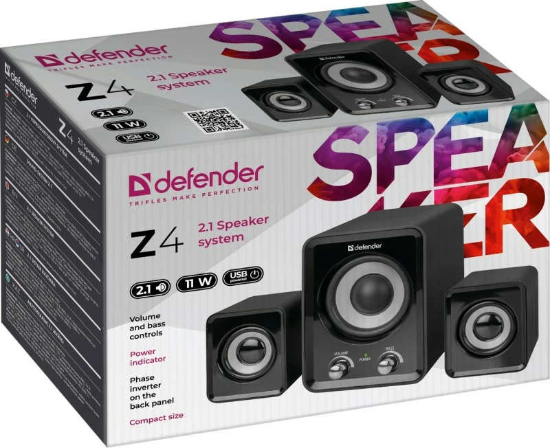 Altoparlantë kompjuteri Defender Z4 2.1, 11W, USB, Zi