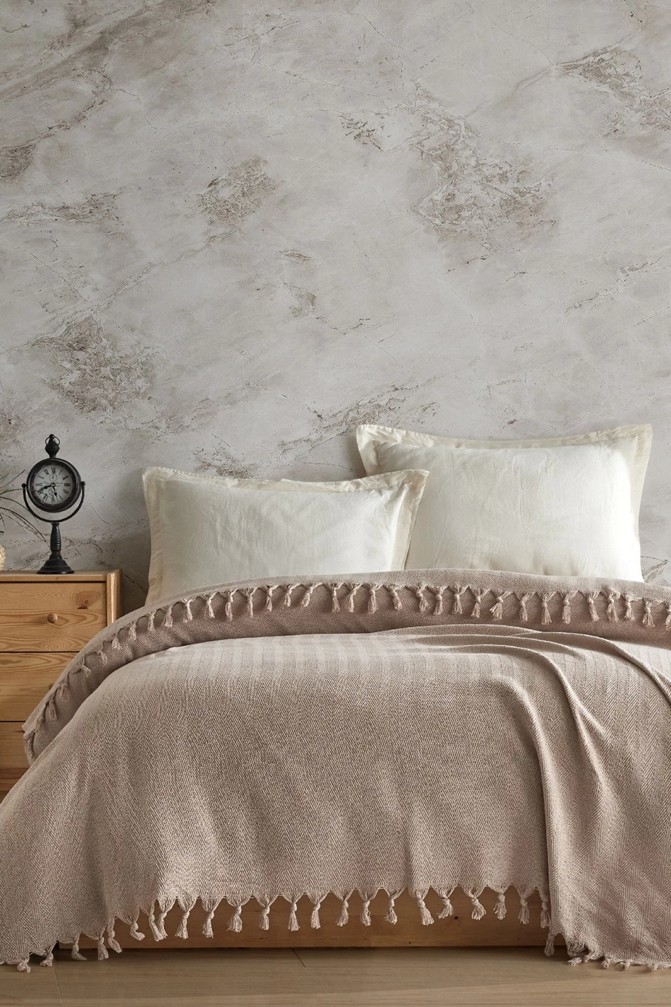 Batanije Double Pique Berlino, ngjyrë bezhë, 200x220cm