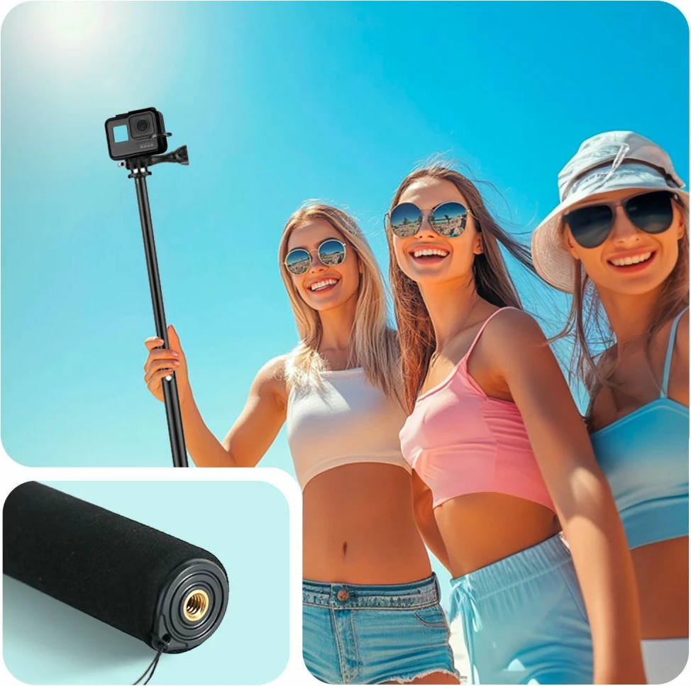 Monopod & selfie stick Tech-Protect GA100 për GoPro/DJI, e zezë