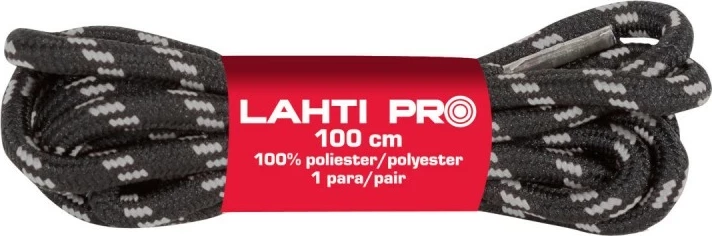 Lidhëse këpucësh rrethore Lahti Pro L9040250 150 cm 4 mm 100% poliester zi-gri 10 copë
