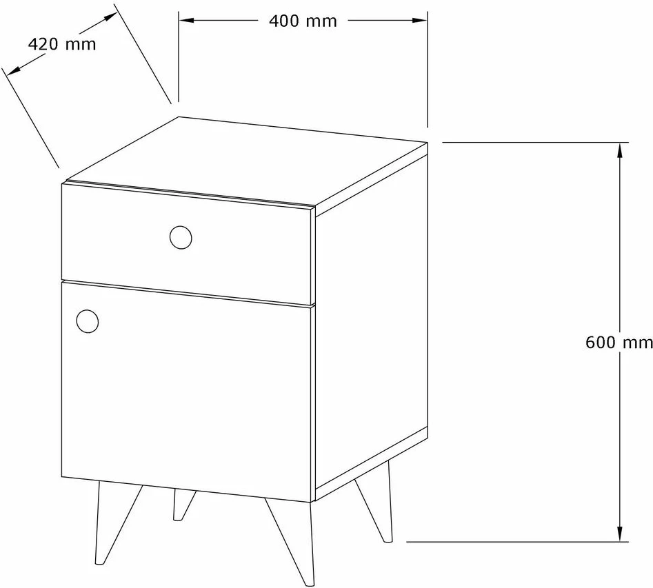 Komodinë natës Hanah Home, Pila, e bardhë
