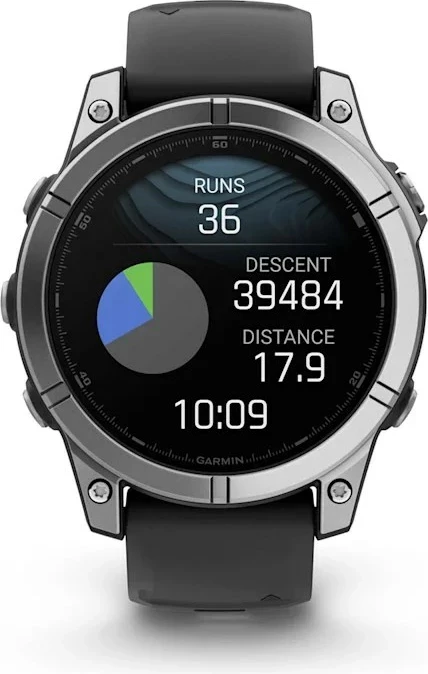 Garmin Fenix E 47mm Multisport GPS - Stainless Steel with Black Silicone Band
