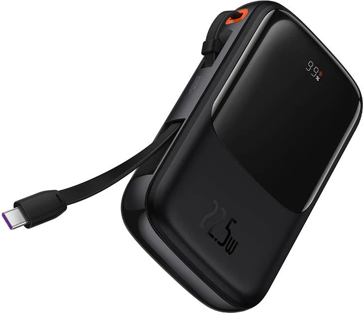 Powerbank Baseus Qpow Pro 10000mAh, 22.5W, me kabllo USB-C, e zezë