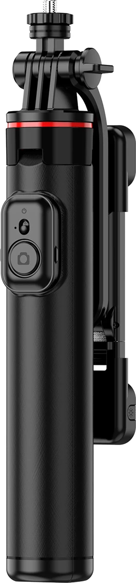 Selfie stick Hurtel WC12YDS tripod teleskopik me dy llampa, 1.3m, Bluetooth, i zi