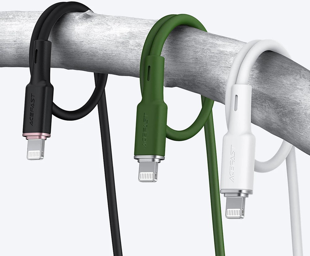 Kabllo Acefast C2-01, USB Type-C në Lightning, 1.2m, 30W, e zezë