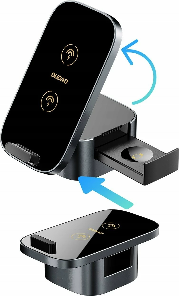Karikues induktiv 3-në-1 Dudao A11Pro+ 15W, USB-C, i zi, pa kabllo