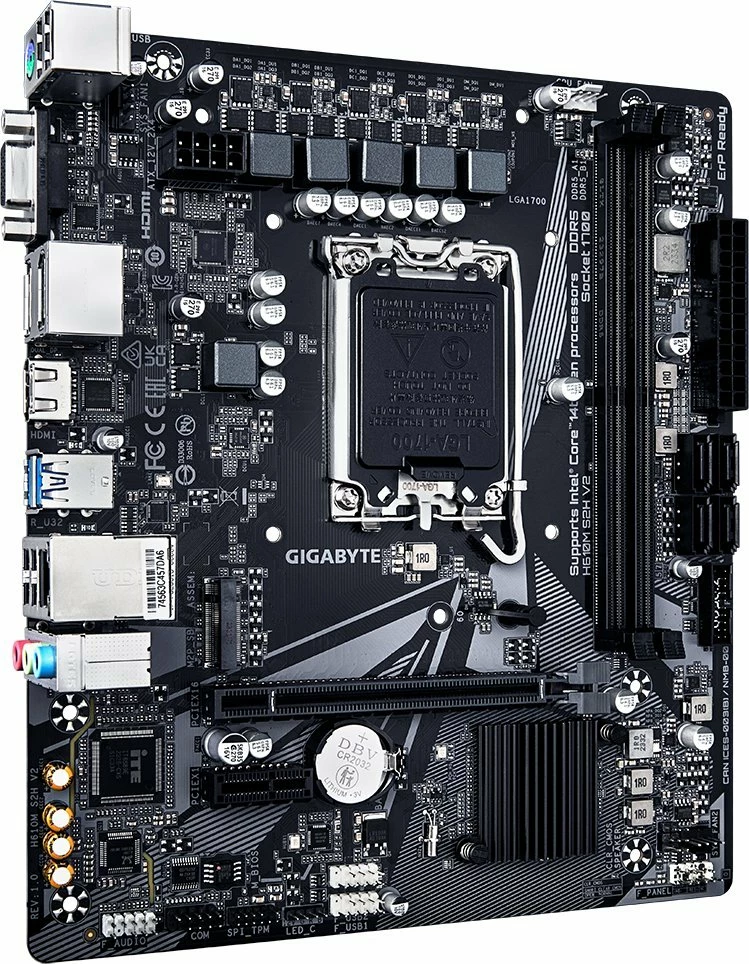 Pllakë amë Gigabyte H610M S2H V2 Micro-ATX, DDR5, 2x DIMM, M.2 NVMe, HDMI/DP/VGA