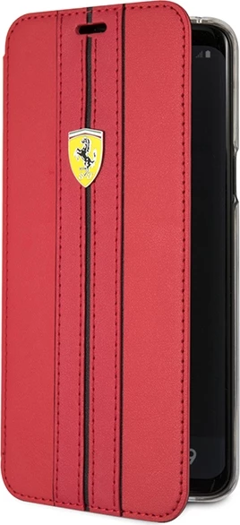 Mbështjellës Ferrari Urban Book për Samsung Galaxy S9, lëkurë, i kuq