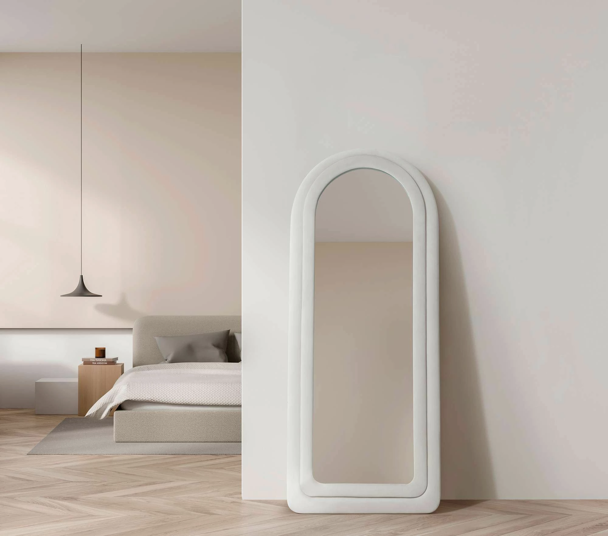 Pasqyrë Cheval, ngjyrë krem, Skye Decor, 65x170cm